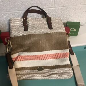Fossil Striped Canvas Bag